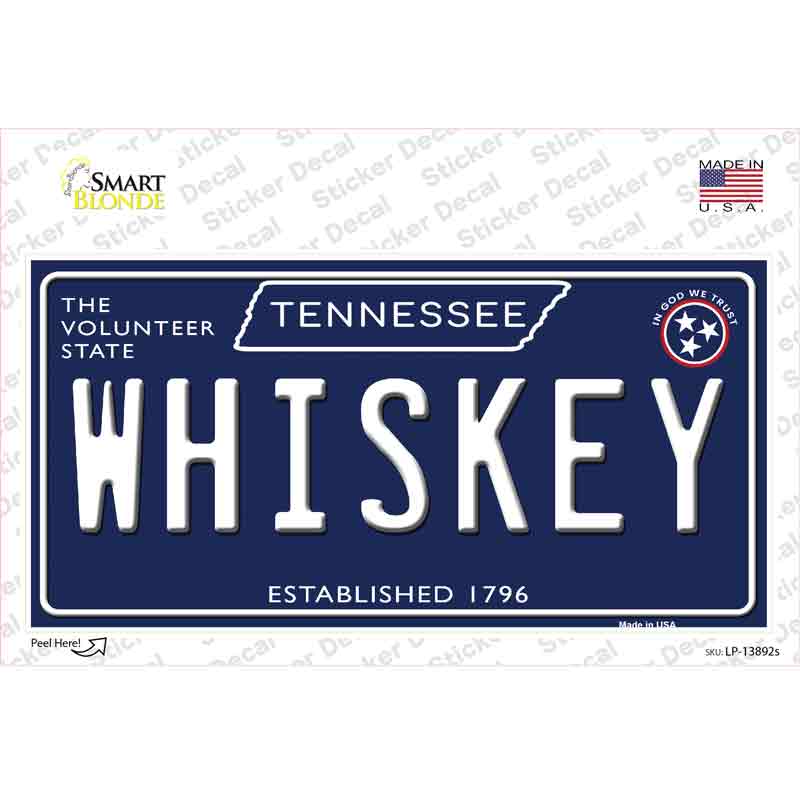 Whiskey Tennessee Blue Novelty Sticker Decal Small