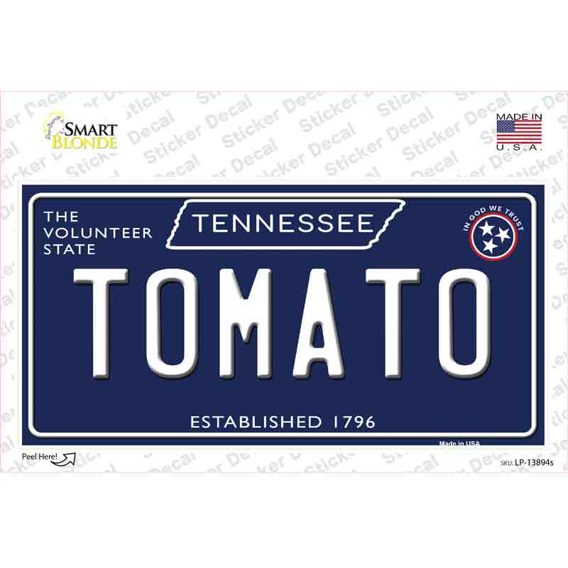 Tomato Tennessee Blue Novelty Sticker Decal Small