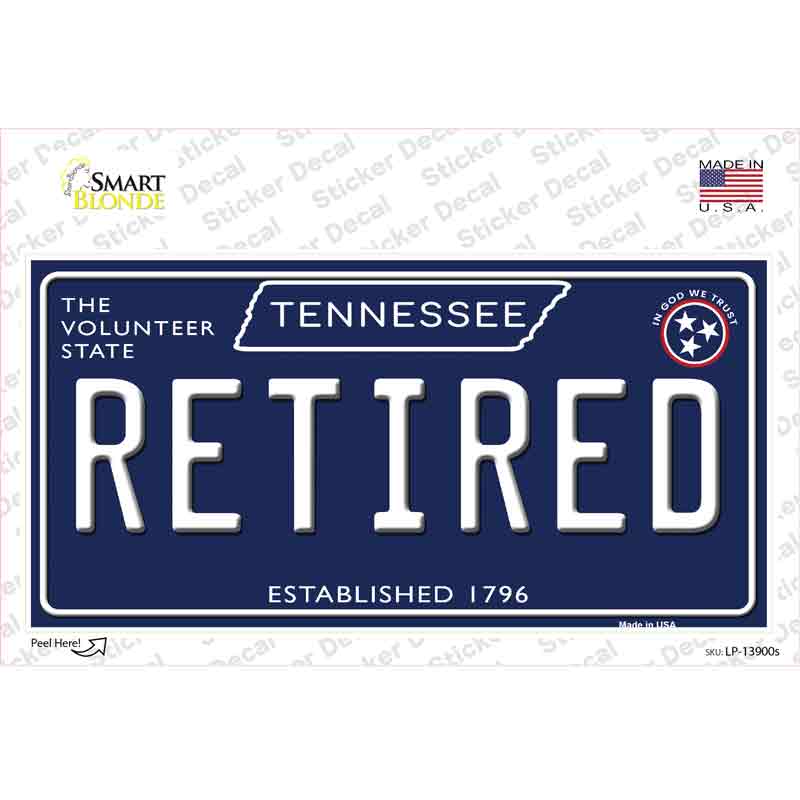 Retired Tennessee Blue Novelty Sticker Decal Small