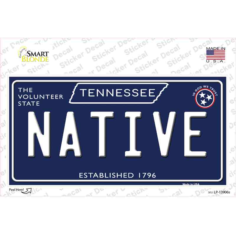 Native Tennessee Blue Novelty Sticker Decal Small