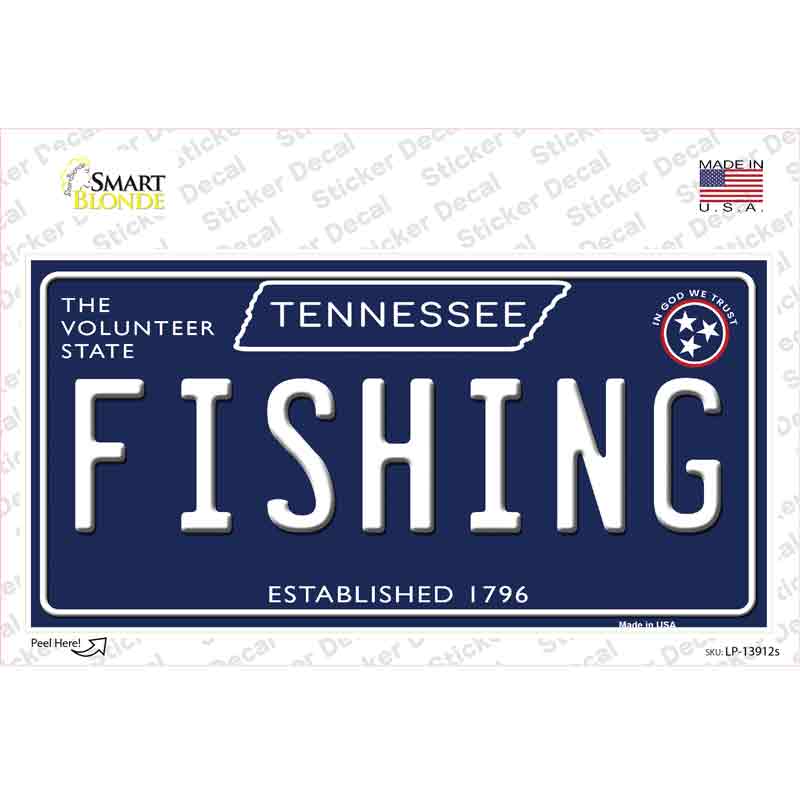 Fishing Tennessee Blue Novelty Sticker Decal Small