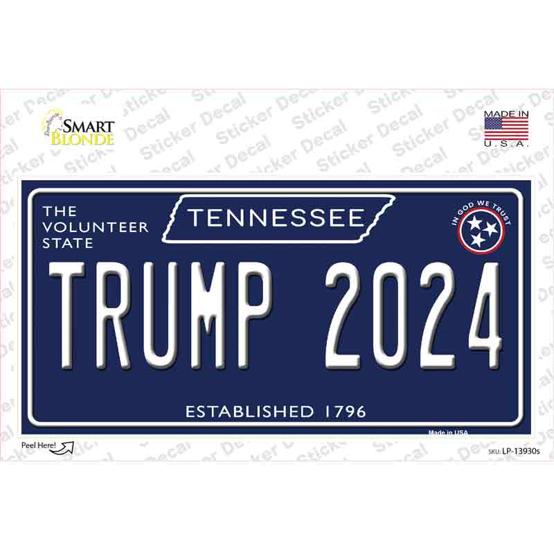 Trump 2024 Tennessee Blue Novelty Sticker Decal Small