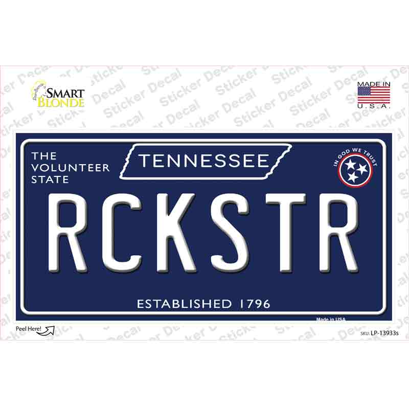 Rckstr Tennessee Blue Novelty Sticker Decal Small