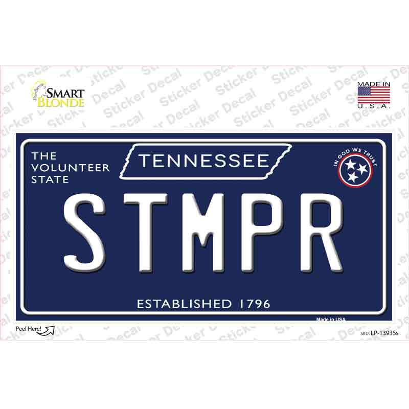 Stmpr Tennessee Blue Novelty Sticker Decal Small