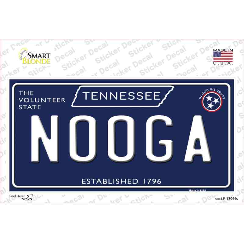 Nooga Tennessee Blue Novelty Sticker Decal Small