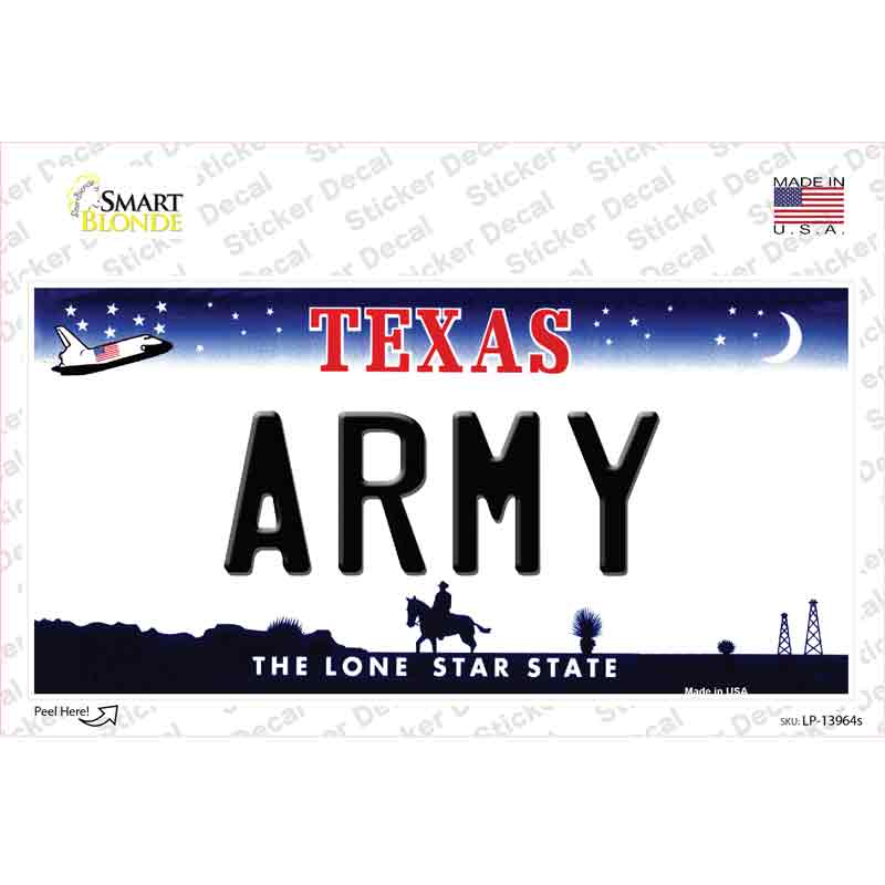 Texas Army Novelty Sticker Decal Small