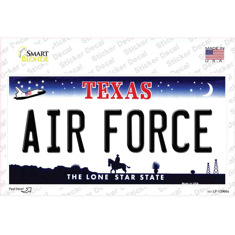 Texas Air Force Novelty Sticker Decal Small