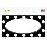 White Black Polka Dot Center Oval Novelty Sticker Decal
