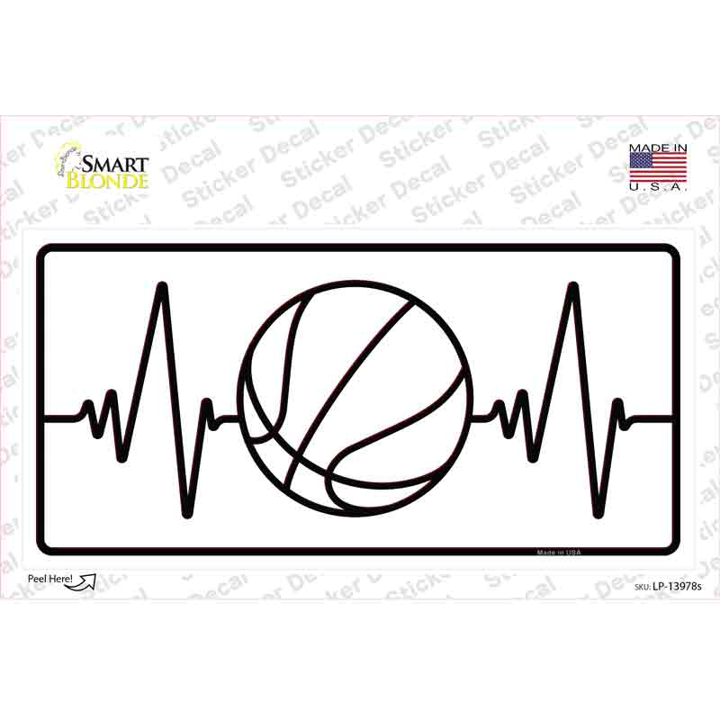 Basketball Heart Beat Novelty Sticker Decal