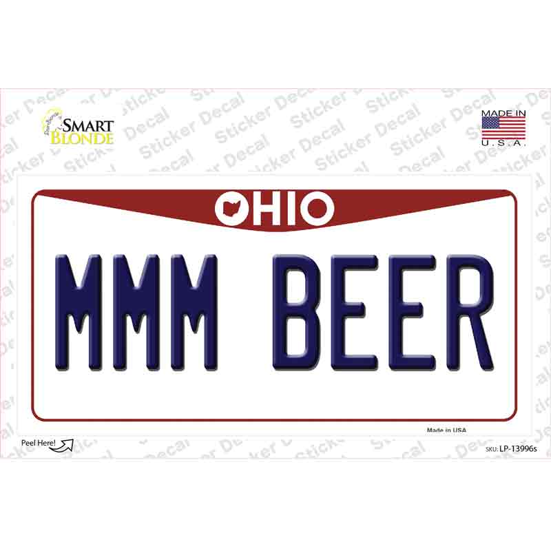 MMM Beer Ohio Novelty Sticker Decal Small