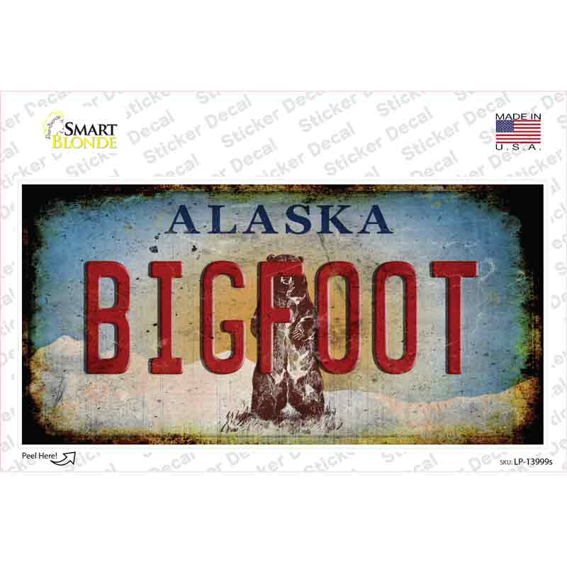 Bigfoot Alaska Novelty Sticker Decal Small