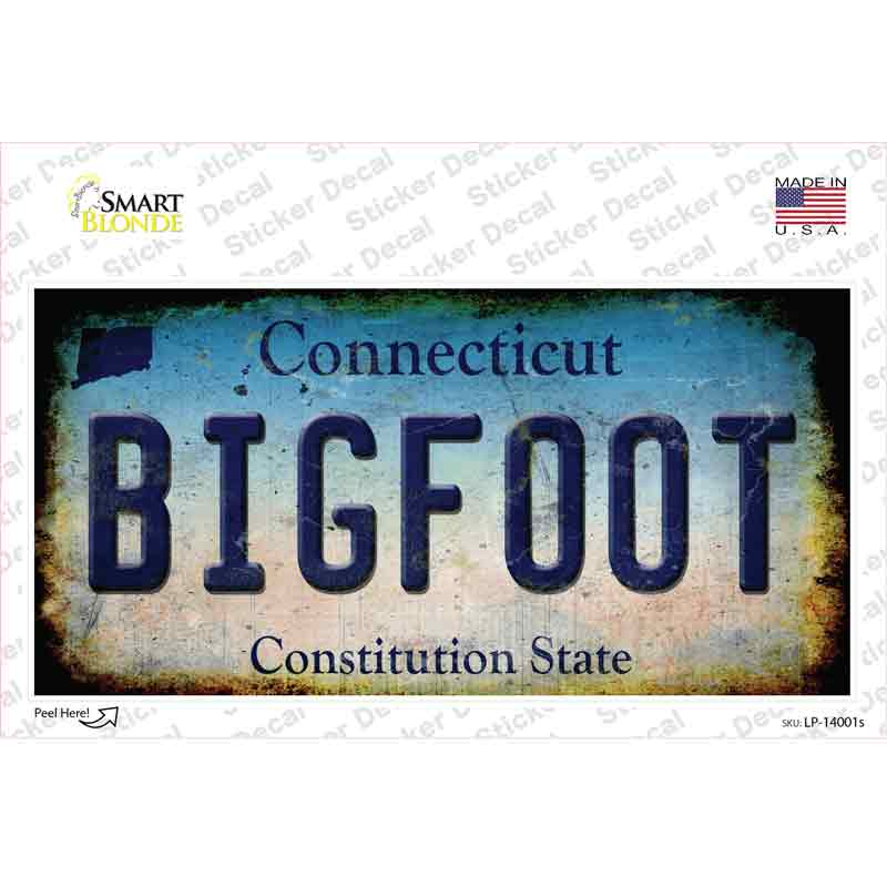 Bigfoot Connecticut Novelty Sticker Decal Small