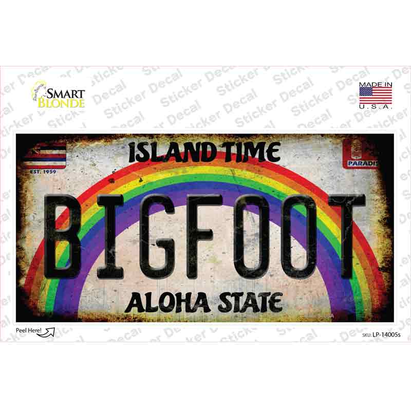 Bigfoot Hawaii Novelty Sticker Decal Small