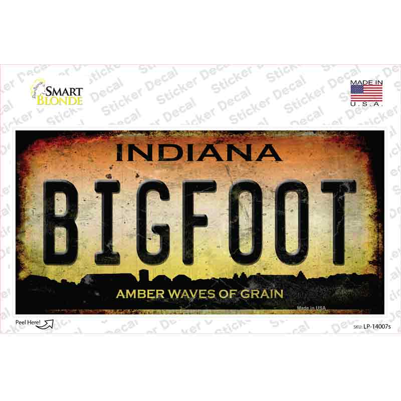 Bigfoot Indiana Novelty Sticker Decal Small