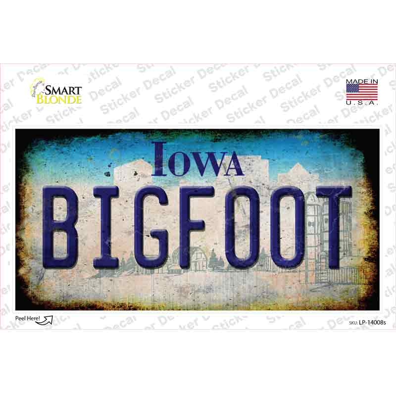 Bigfoot Iowa Novelty Sticker Decal Small