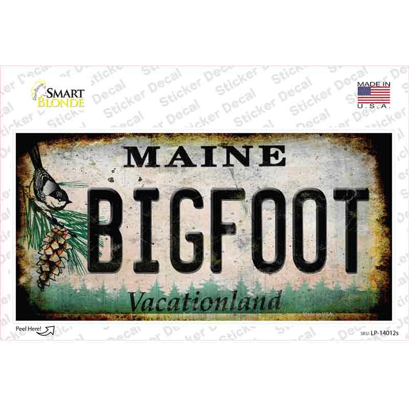 Bigfoot Maine Novelty Sticker Decal Small