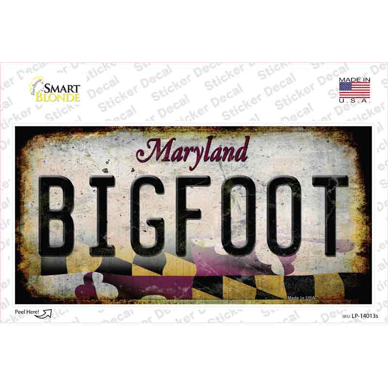 Bigfoot Maryland Novelty Sticker Decal Small