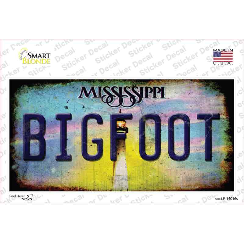 Bigfoot Mississippi Novelty Sticker Decal Small