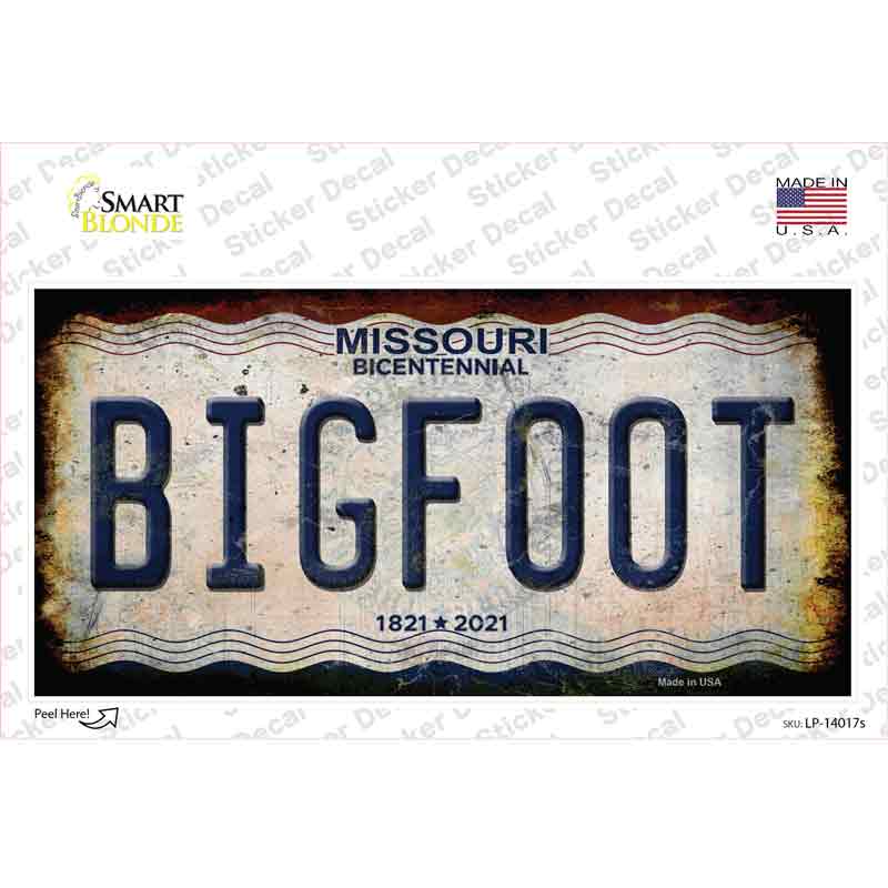 Bigfoot Missouri Novelty Sticker Decal Small