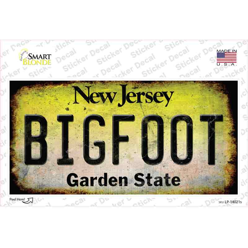 Bigfoot New Jersey Novelty Sticker Decal Small