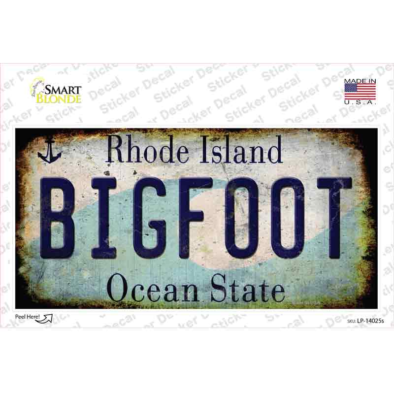 Bigfoot Rhode Island Novelty Sticker Decal Small