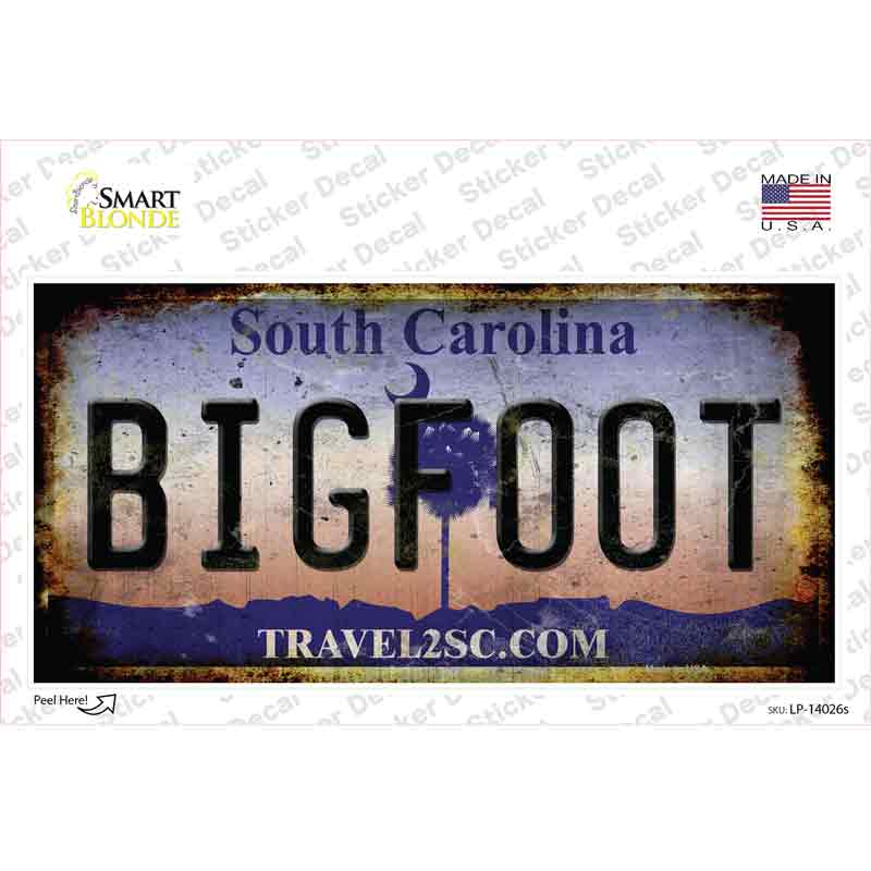 Bigfoot South Carolina Novelty Sticker Decal Small