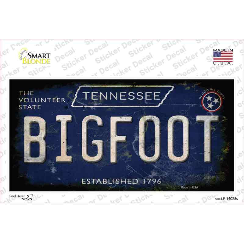 Bigfoot Tennessee Novelty Sticker Decal Small