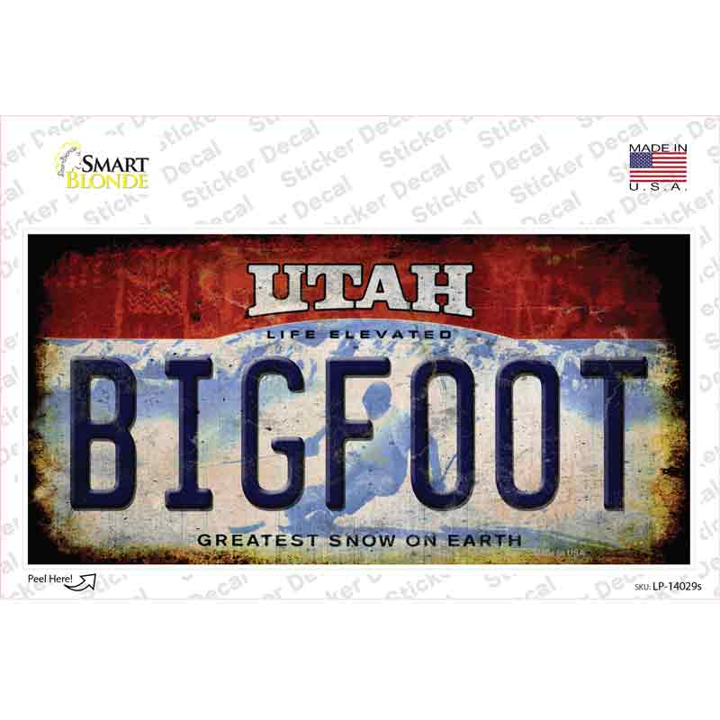 Bigfoot Utah Novelty Sticker Decal Small