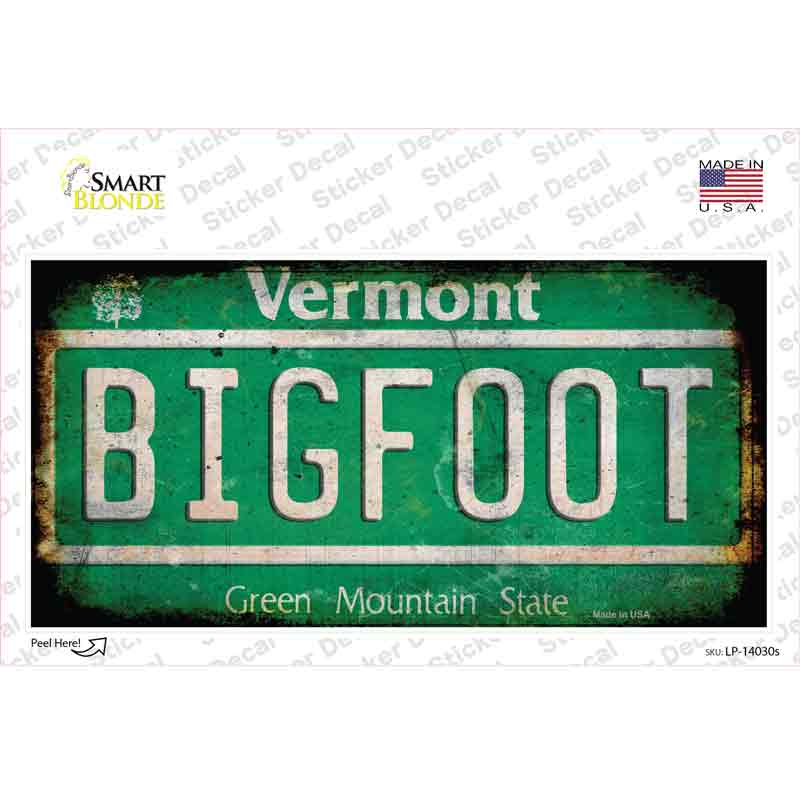 Bigfoot Vermont Novelty Sticker Decal Small