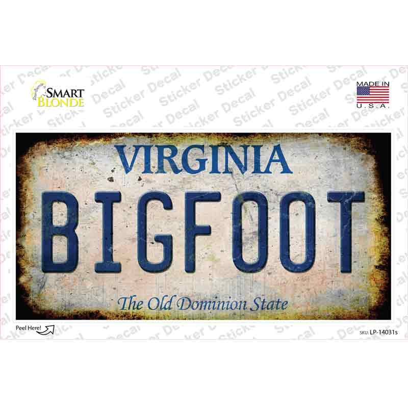 Bigfoot Virginia Novelty Sticker Decal Small