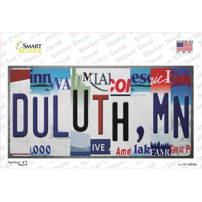 Duluth MN Strip Art Novelty Sticker Decal Small