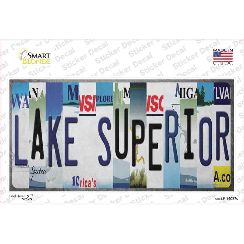 Lake Superior Strip Art Novelty Sticker Decal Small