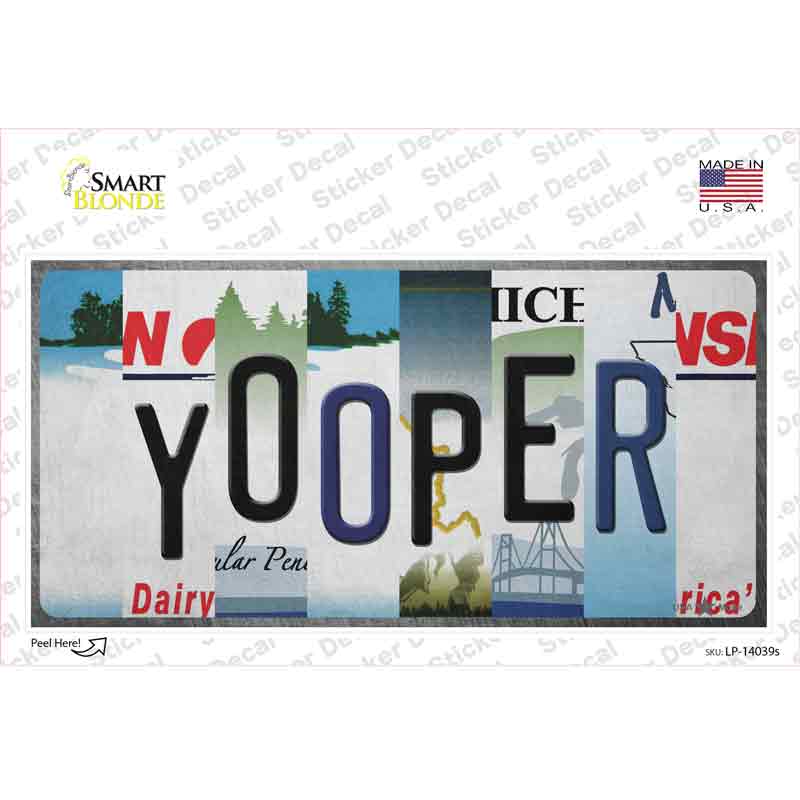 Yooper Strip Art Novelty Sticker Decal Small