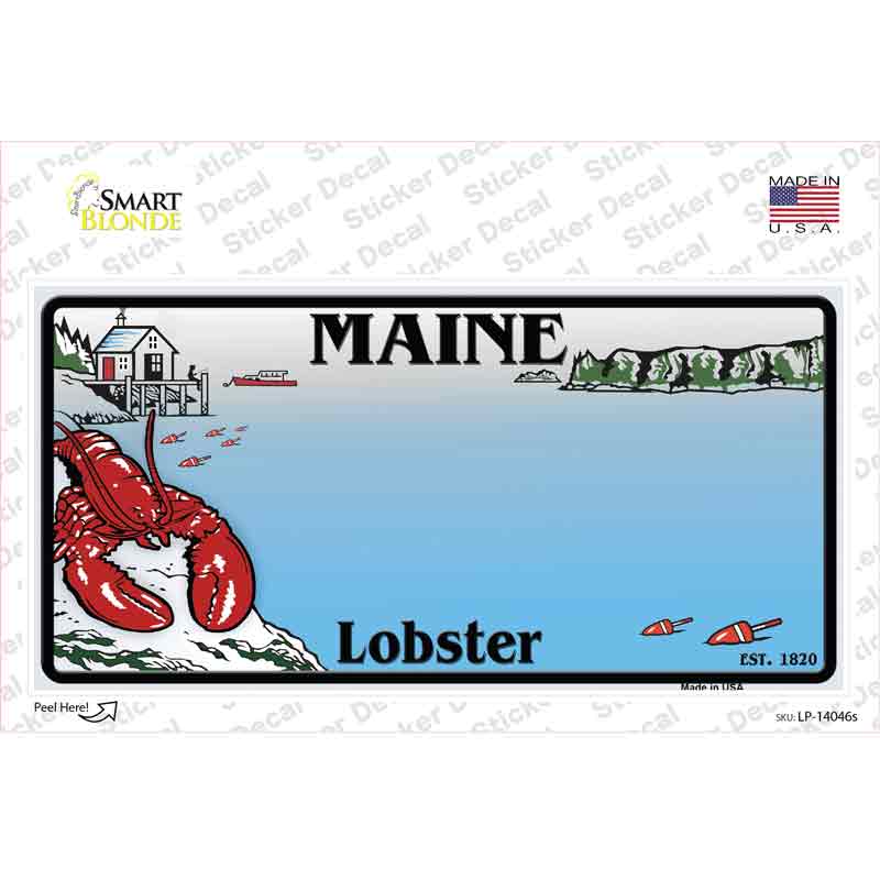 Maine Lobster Blank Novelty Sticker Decal Small