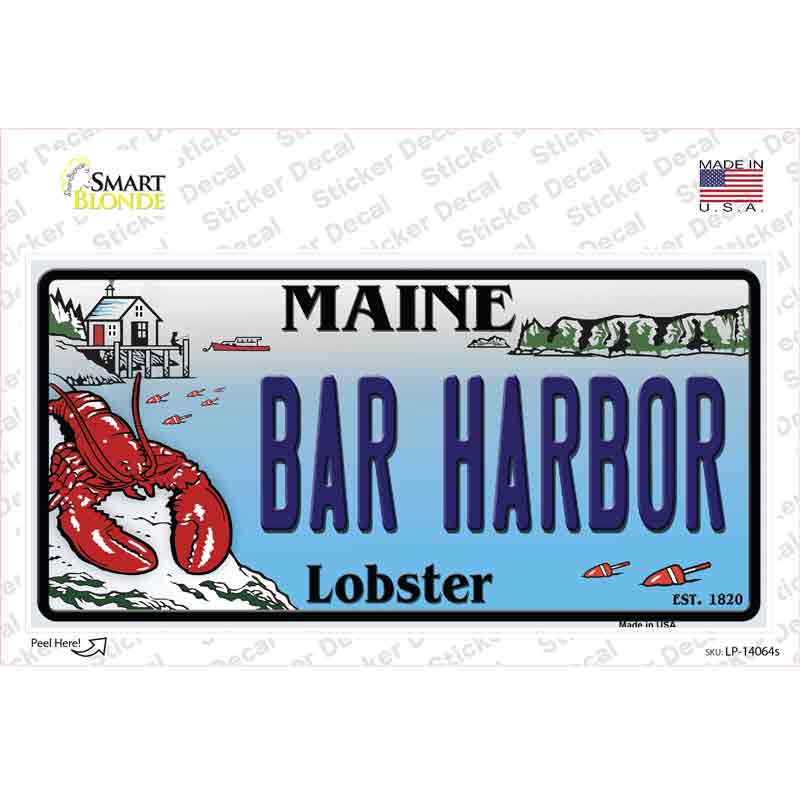 Bar Harbor Maine Lobster Novelty Sticker Decal Small