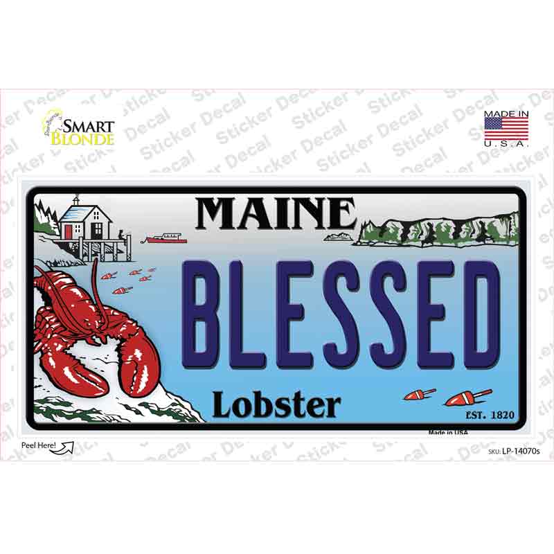 Blessed Maine Lobster Novelty Sticker Decal Small