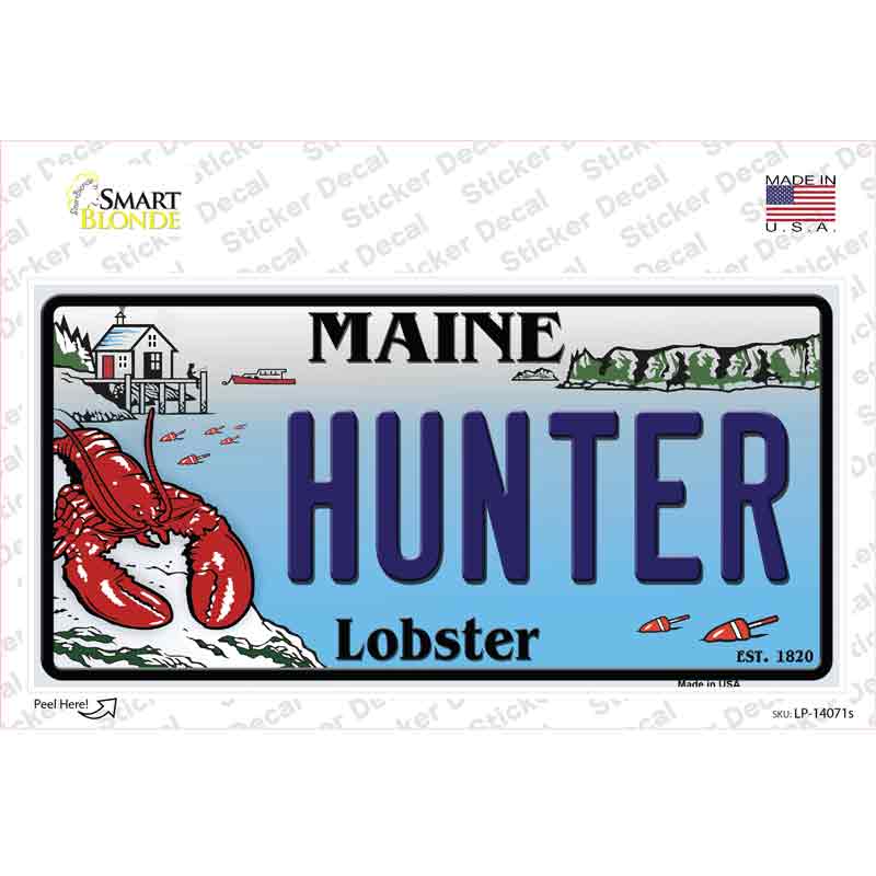 Hunter Maine Lobster Novelty Sticker Decal Small