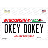 Okey Dokey Wisconsin State Background Novelty Sticker Decal Small