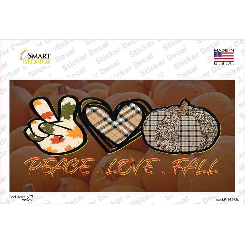 Peace Love Fall Novelty Sticker Decal Small