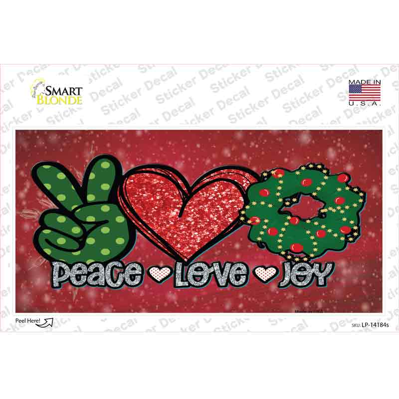 Peace Love Joy Novelty Sticker Decal Small