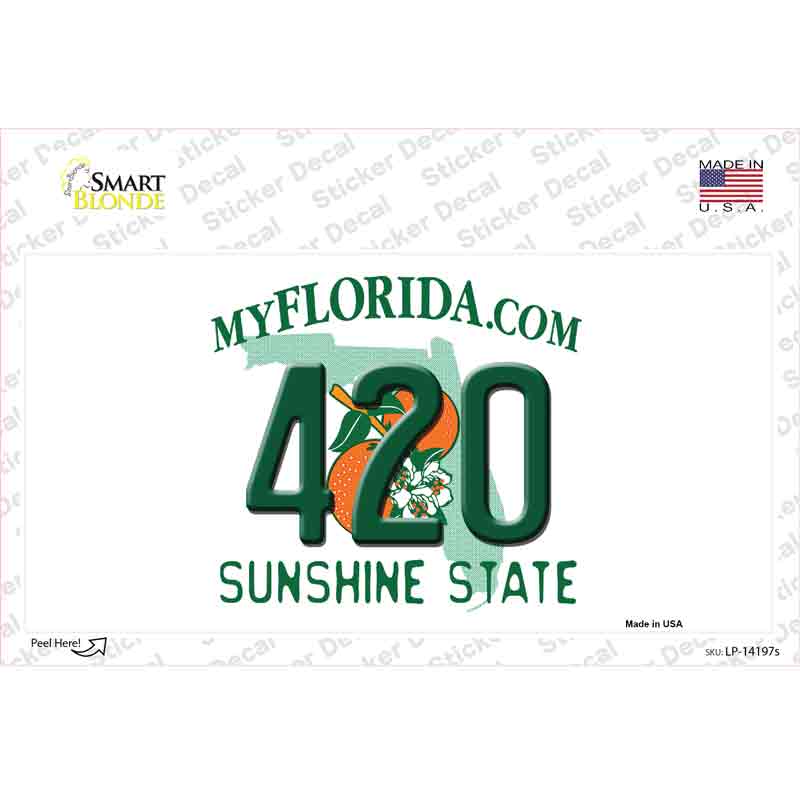 420 Florida Novelty Sticker Decal Small