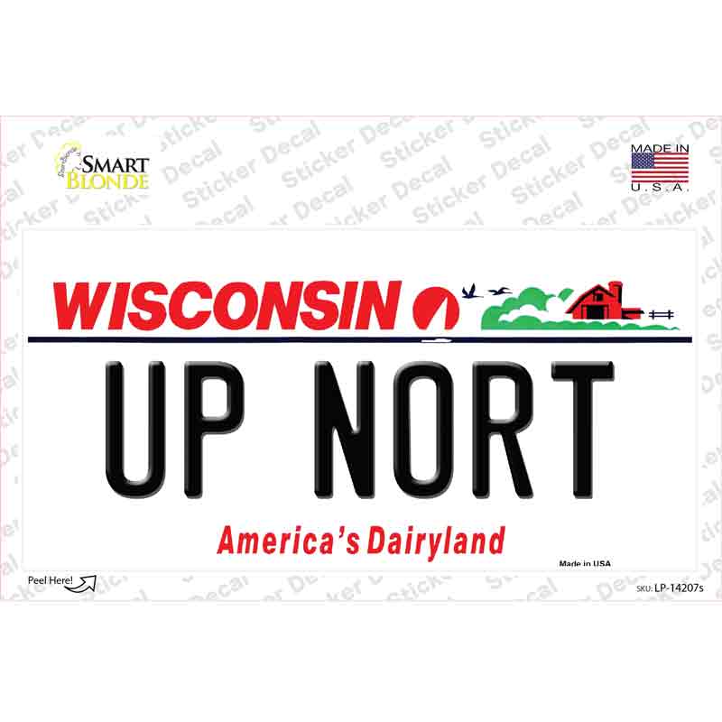 Up Nort Wisconsin Novelty Sticker Decal Small