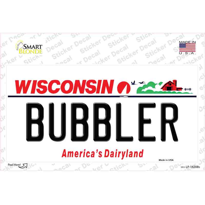 Bubbler Wisconsin Novelty Sticker Decal Small