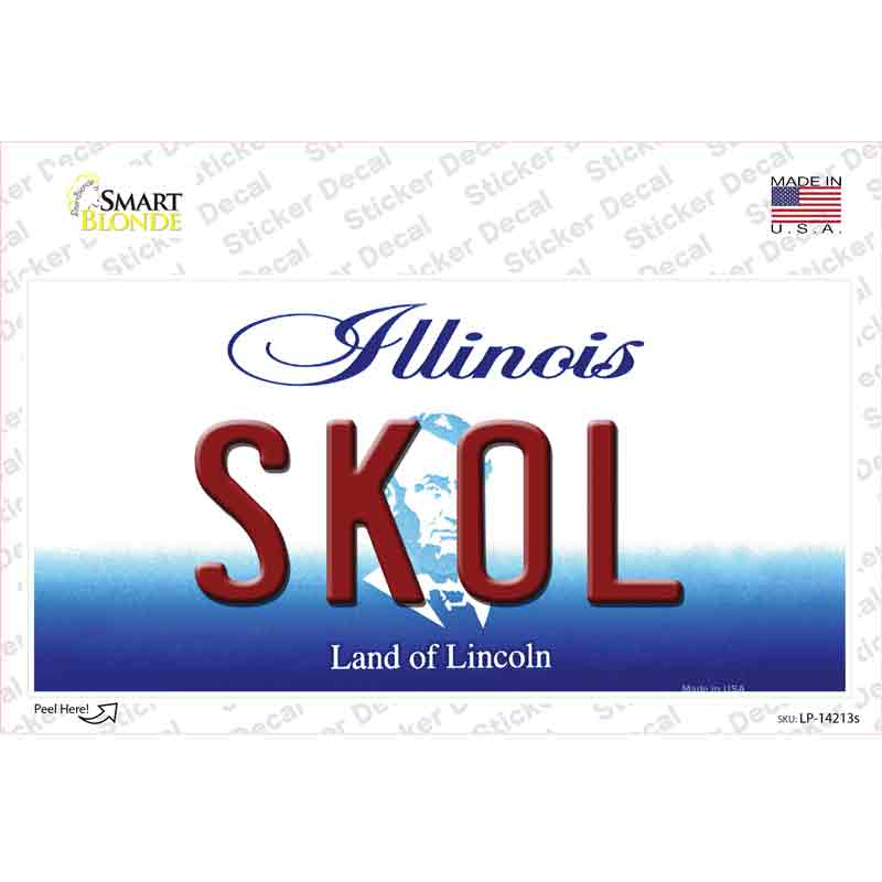 Skol Illinois Novelty Sticker Decal Small