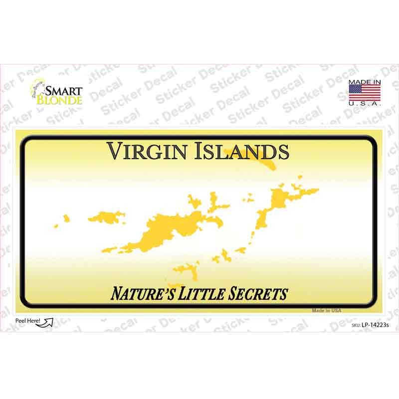 Virgin Islands Blank Novelty Sticker Decal Small