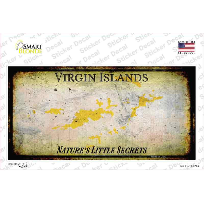 Virgin Islands Rusty Blank Novelty Sticker Decal Small