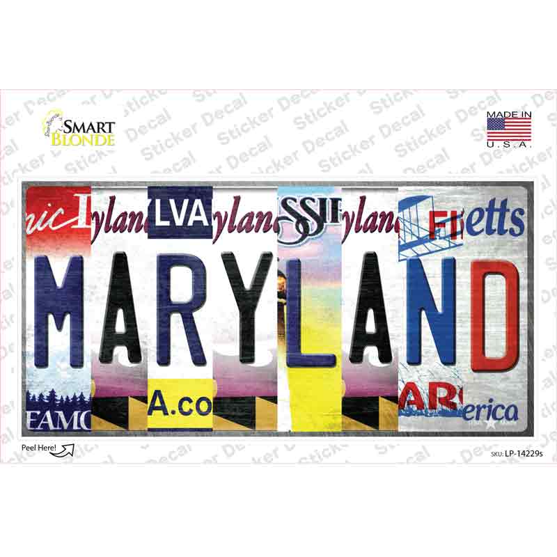 Maryland Strip Art Novelty Sticker Decal Small