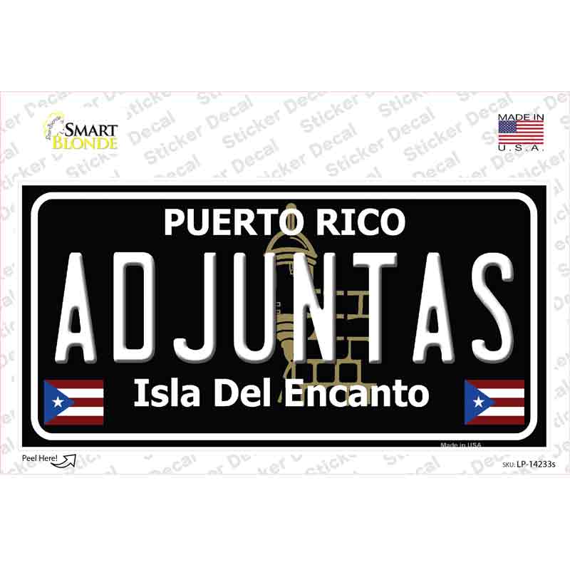 Adjuntas Puerto Rico Black Novelty Sticker Decal Small