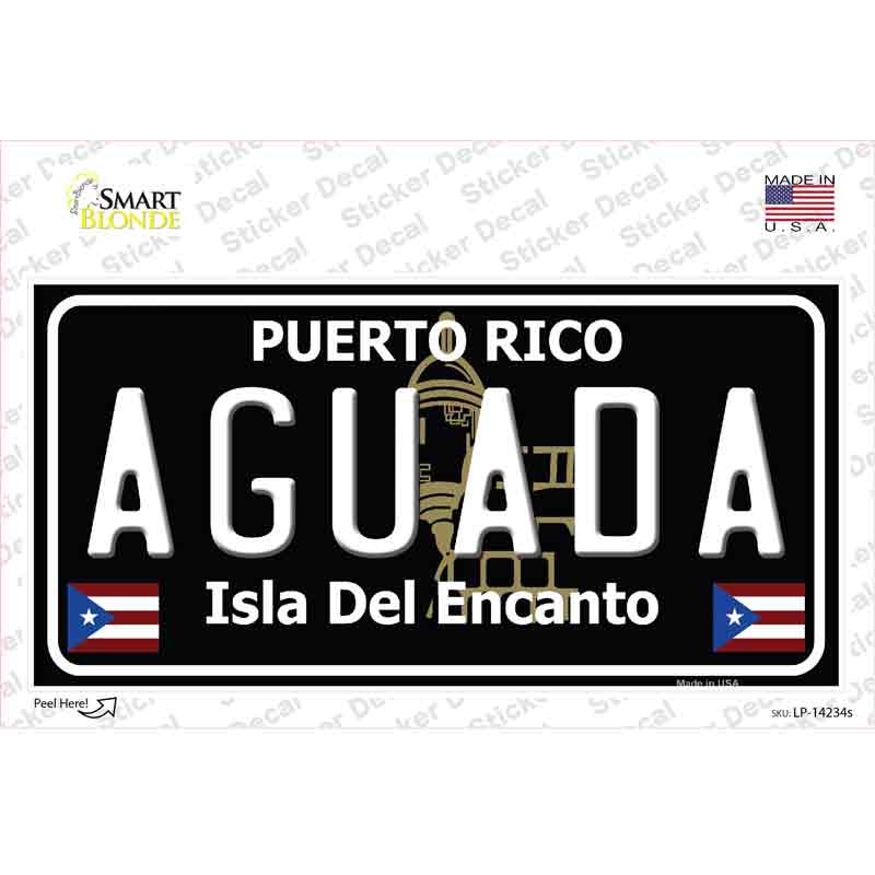 Aguada Puerto Rico Black Novelty Sticker Decal Small