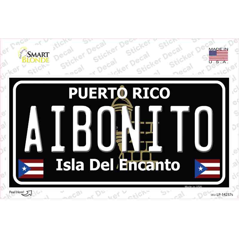 Aibonito Puerto Rico Black Novelty Sticker Decal Small